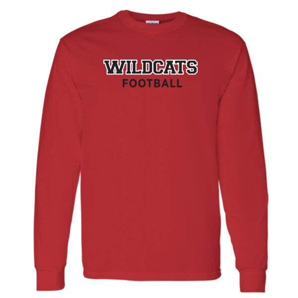 Gildan Unisex Wildcats Football Printed Long Sleeve Thumbnail