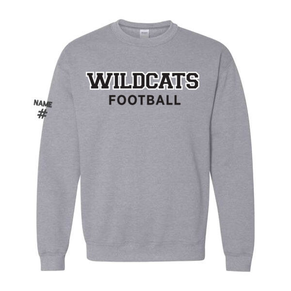 Gildan Unisex Wildcats Football Twill Crewneck Thumbnail