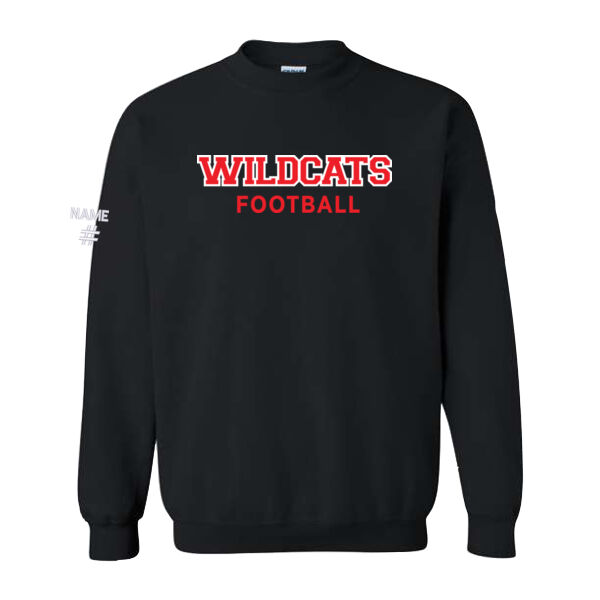 Gildan Unisex Wildcats Football Printed Crewneck Thumbnail