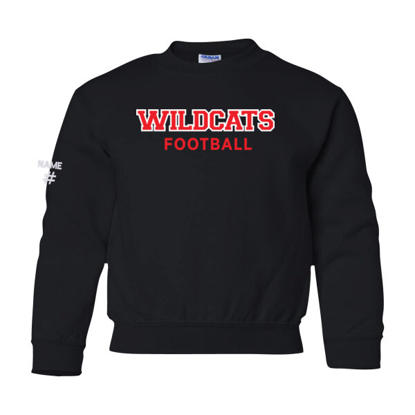Gildan Youth Wildcats Football Twill Crewneck Thumbnail