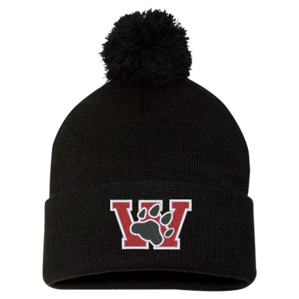 Sportsman Adult Paw Embroidered Pom-Pom Toque Thumbnail